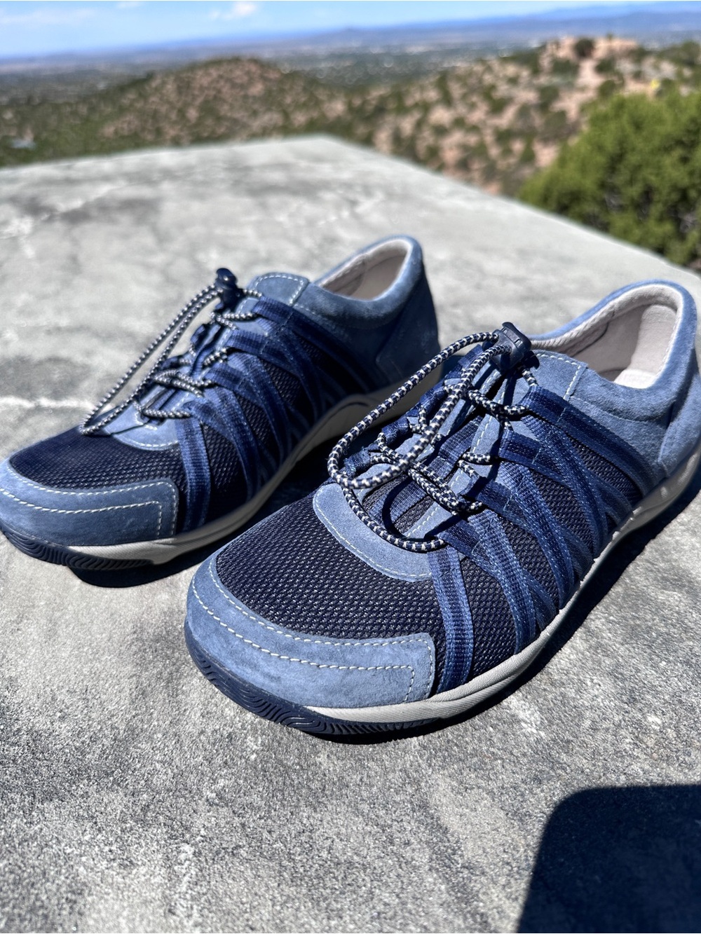 Dansko Women's Navy and Light Blue Lace-Toggle Sneakers